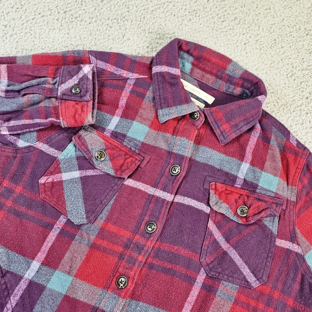 Woolrich Jacket Womens Large Plaid Flannel Button Front Oxbow Bend Pockets